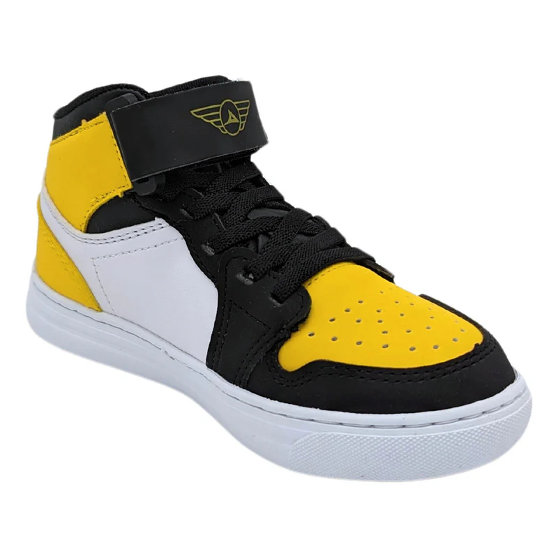 Tenis Pirma Ryder 5053 Velcro Niños Deportivo Blanco/amarillo/negro - Imagen 3