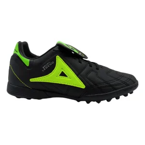 Tenis Futbol Pirma 3061 Negro Verde Piel Turf Rapido Juvenil