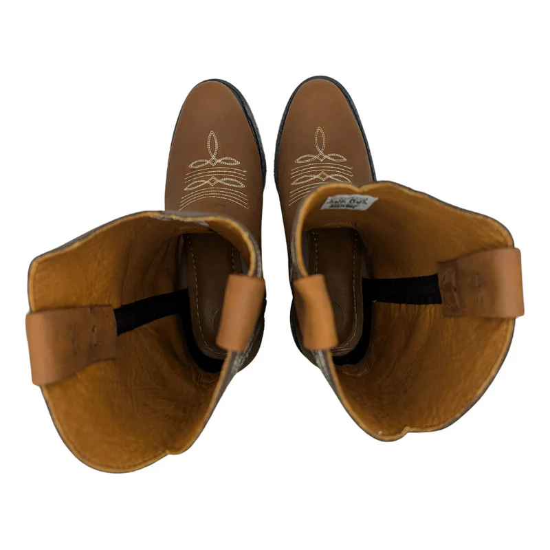 Bota Purepecha Piel Crazy Roble Vaquera Alta 866 - Imagen 4
