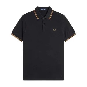 POLO FRED PERRY THE TWIN TIPPED BLACK SHADED STON